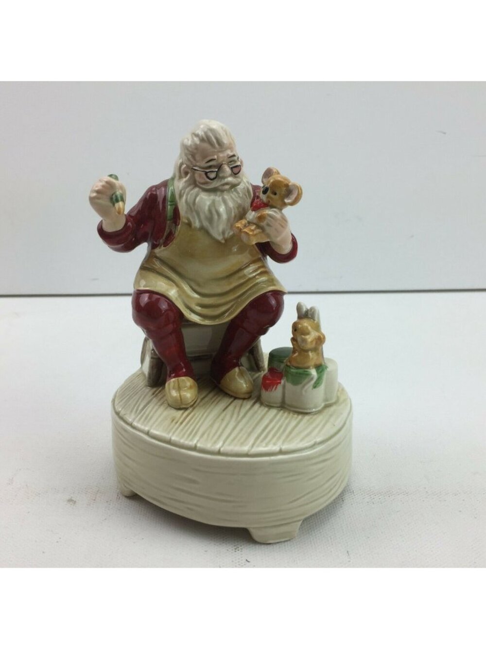 Otagiri Santa Workshop Toys Joy To The World Spinning Music Box Wind Up Gibson